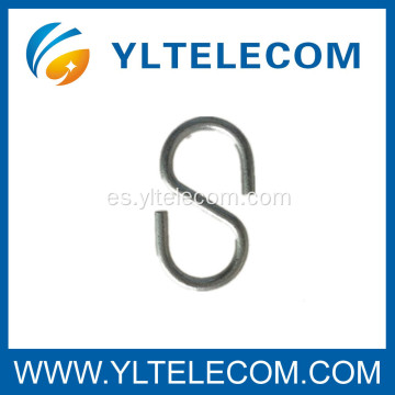 S Tipo Hook Accesorios de fibra óptica de aluminio para las abrazaderas de alambre de gota de SS Telecom